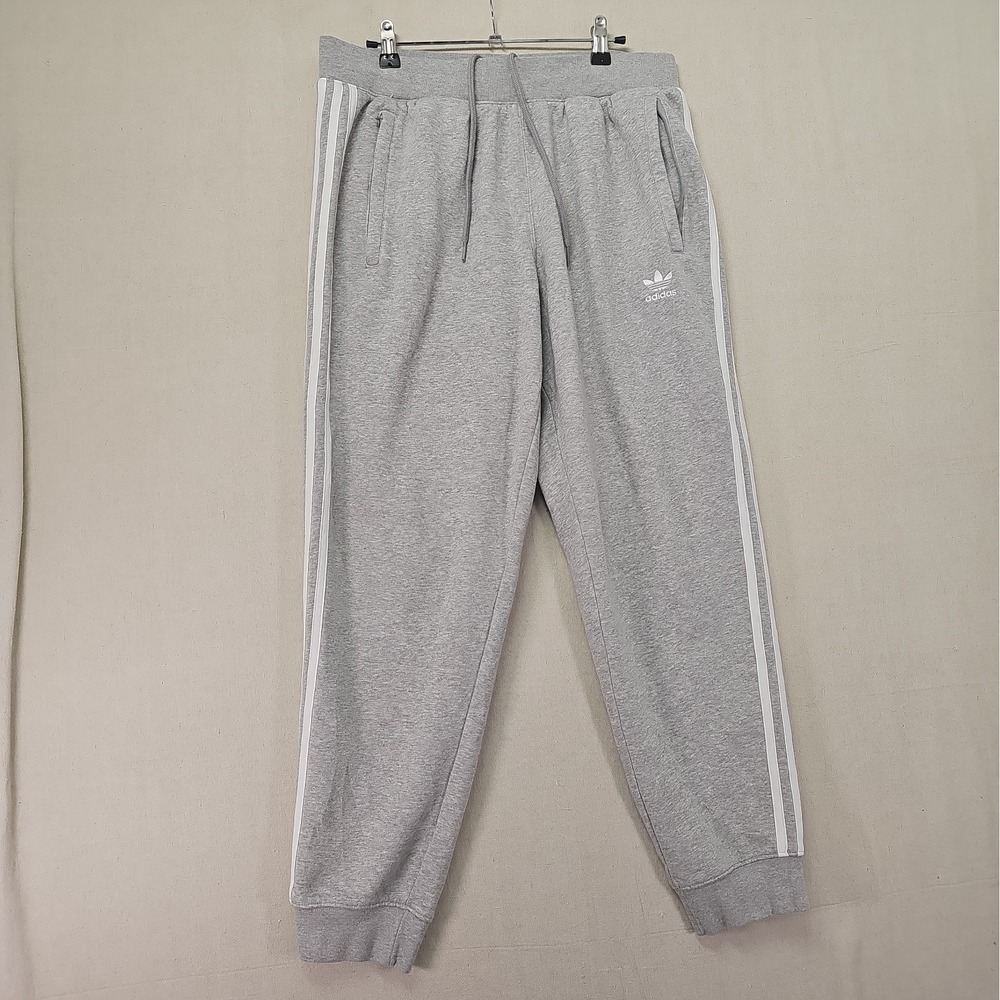 Adidas Originals Adicolor 3-Stripes Men's L Heather Gray Cuffed Jogger IM9318